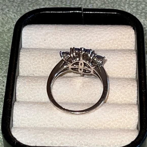 Tanzanite & Blue Diamond Ring Size 9 925 - Picture 5 of 7